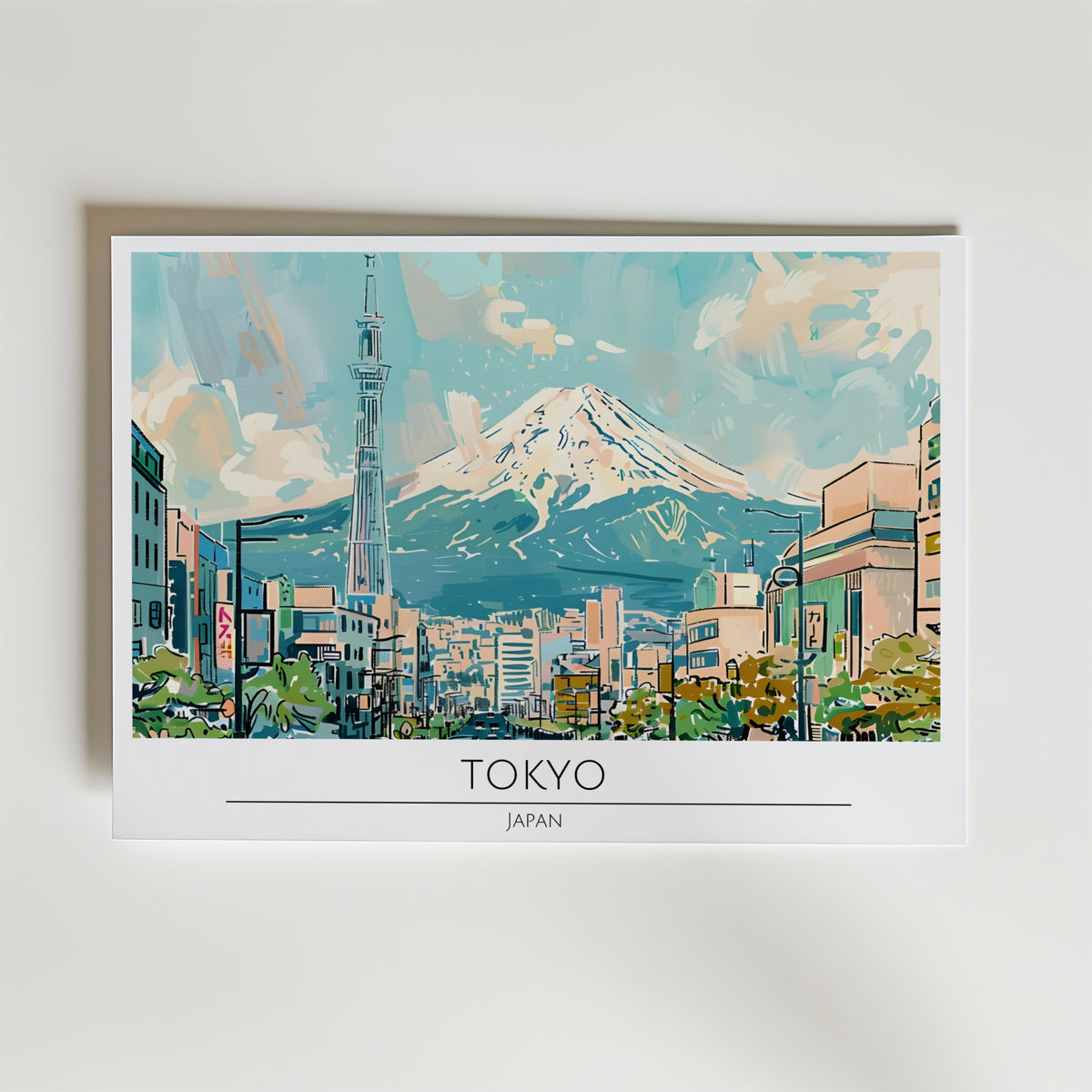 Tokyo Skyline – stilfullt konsttryck från Bozetto, tryckt på matt finpapper i hög tryckkvalitet