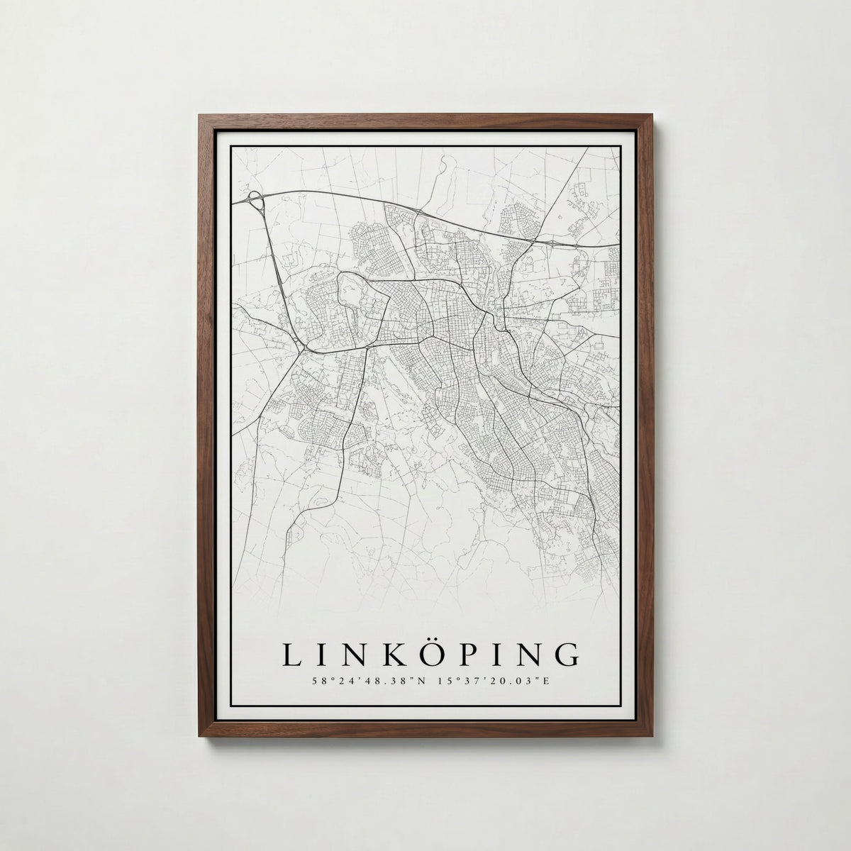 Linköping Karta poster i flera storlekar – jämför mått och välj rätt hos Bozetto