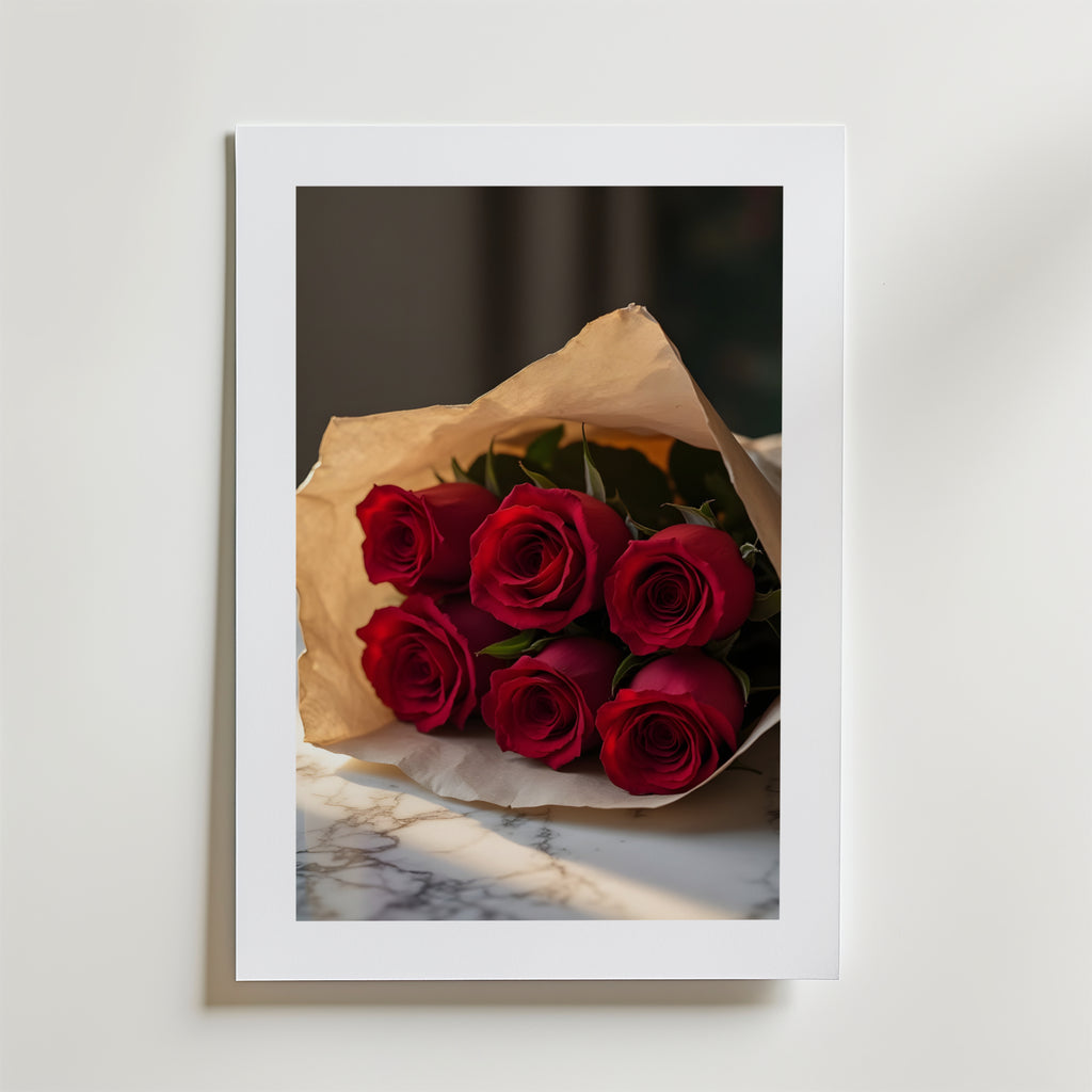 Romantic Red Roses – stilfullt konsttryck från Bozetto, tryckt på matt finpapper
