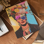 Floral Frida Kahlo Portrait – affisch med stilfullt motiv från Bozetto i hög kvalitet