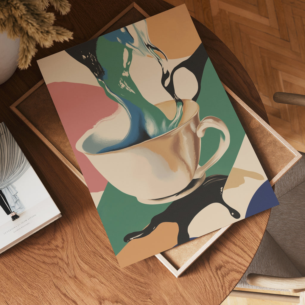Abstract Melting Coffee poster visad rakt fram – Bozetto affisch i hög tryckkvalitet