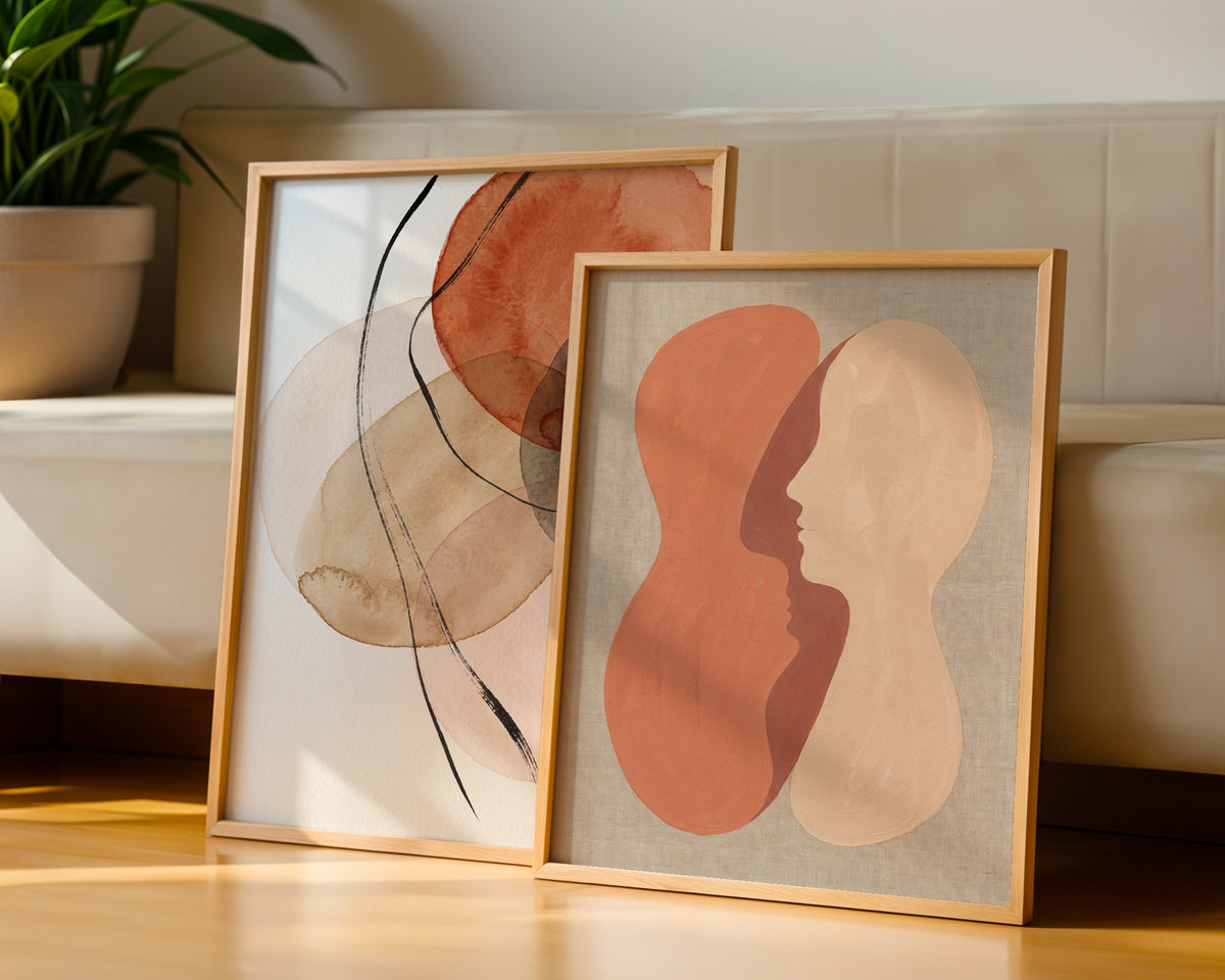 Abstract Kiss Poster – två posters i rum 2