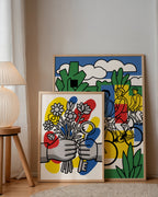 Fernand Leger Hands and Flowers Poster – två posters i rum 2