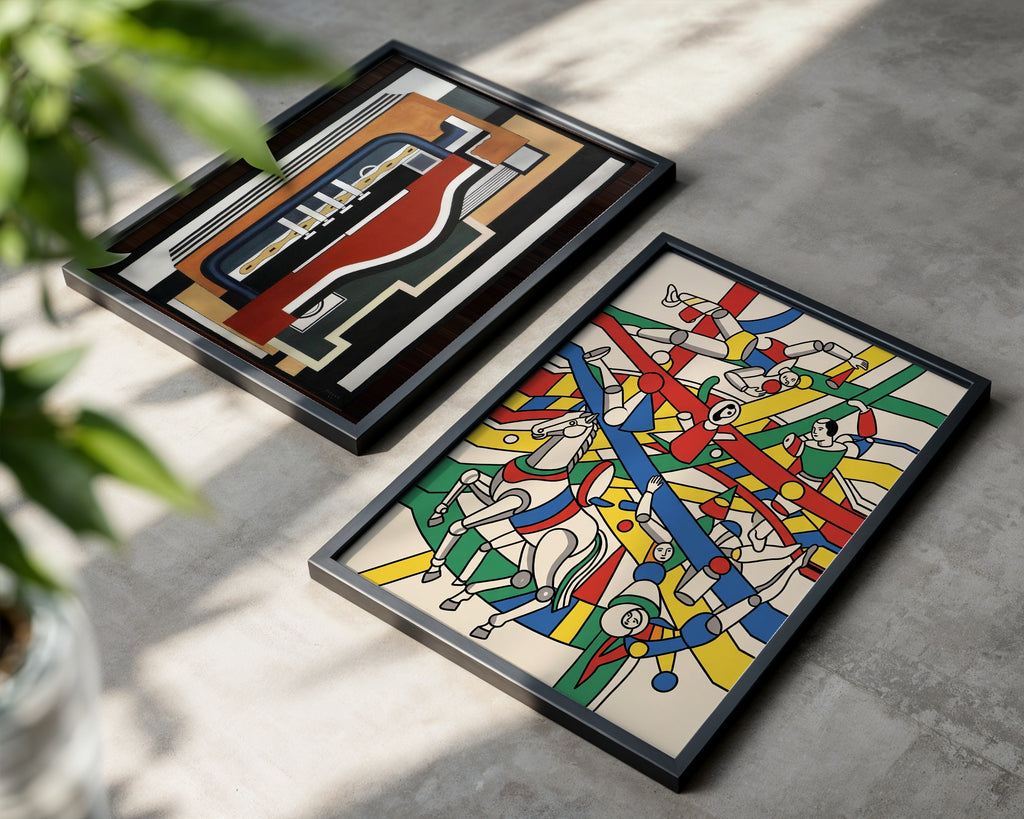Fernand Leger The Acrobats Poster – två posters i rum 2
