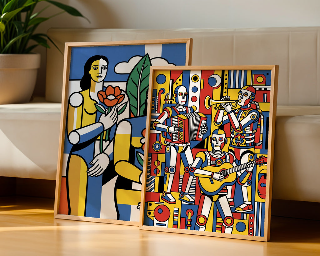 Fernand Leger The Musicians Poster – två posters i rum 2