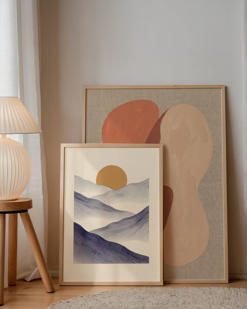 Indigo Mountains Poster – två posters i rum 2