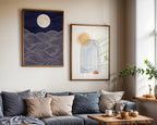 Moonlit Sea Poster – två posters i rum 2