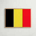 Belgium National Flag Poster i ekram – inramad konsttryck för stilren inredning hos Bozetto