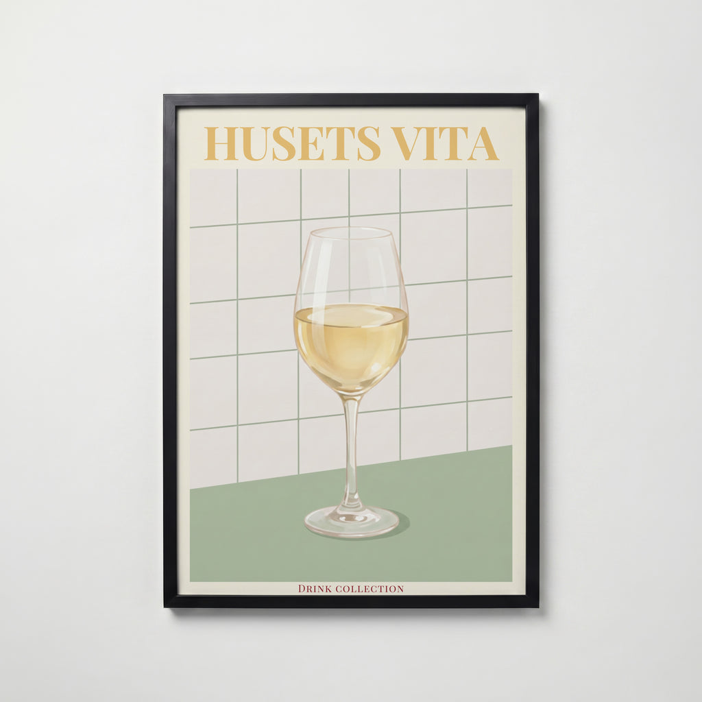 Husets Vita affisch i modern svart ram – stark kontrast och stil, Bozetto poster