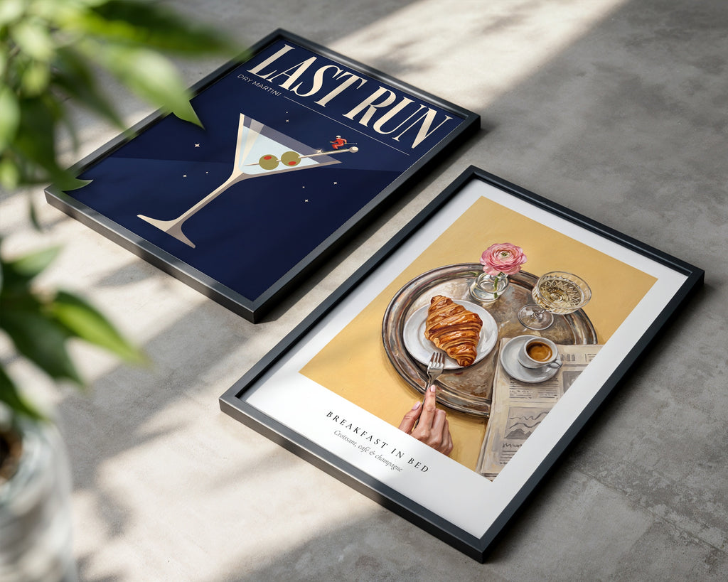 Silver Tray Morning Poster – två posters i rum 2