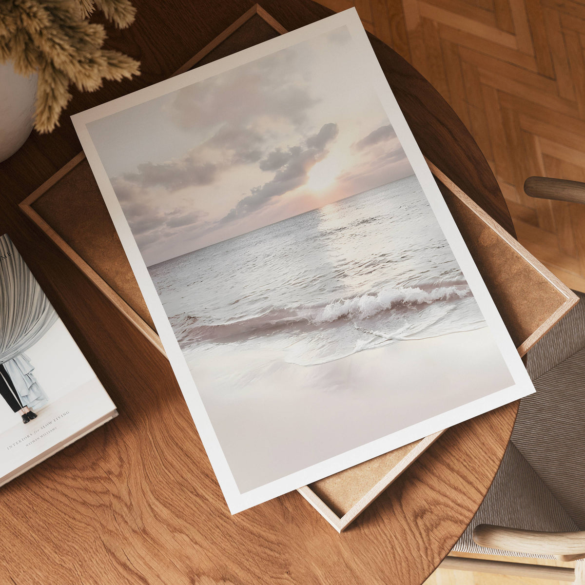Soft Sunset Shore poster visad rakt fram – Bozetto affisch i hög tryckkvalitet i hög tryckkvalitet