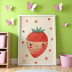 Mockup av Sweet Strawberry affisch på vägg – köp enkelt hos Bozetto i hög kvalitet