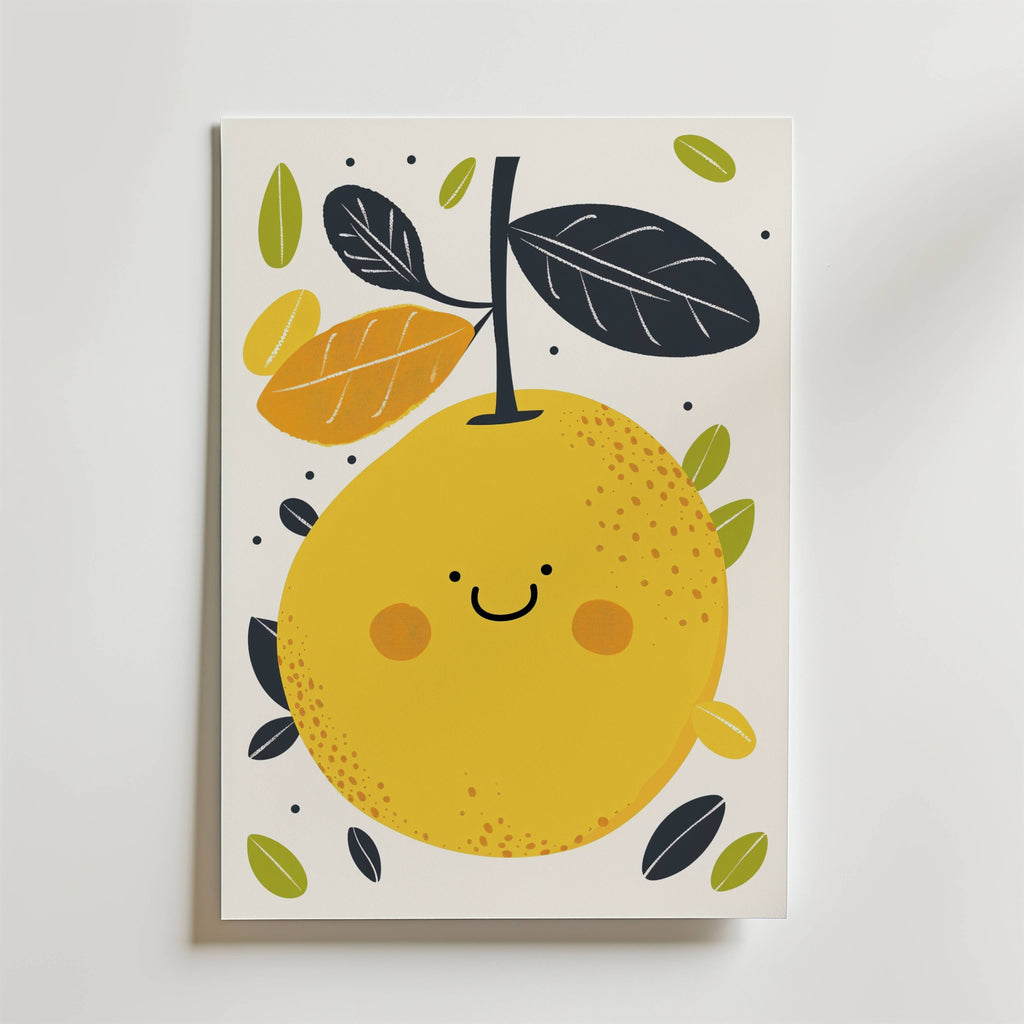 Happy Lemon – stilfullt konsttryck från Bozetto, tryckt på matt finpapper i hög tryckkvalitet