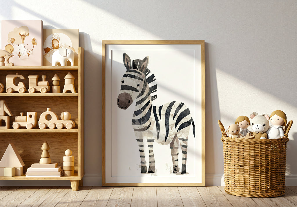 Happy Zebra – affisch med snyggt motiv, köp enkelt hos Bozetto i flera storlekar