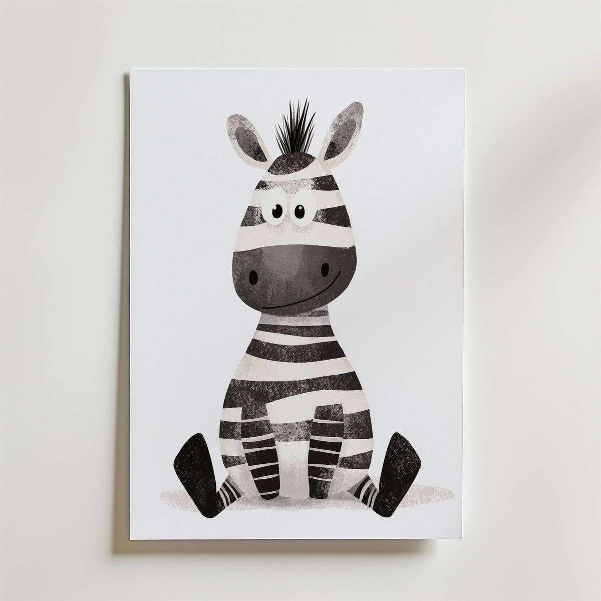 Cute Zebra – stilfullt konsttryck från Bozetto, tryckt på matt finpapper i hög tryckkvalitet
