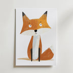 Curious Fox – stilfullt konsttryck från Bozetto, tryckt på matt finpapper i hög tryckkvalitet