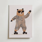 Roller Bear – stilfullt konsttryck från Bozetto, tryckt på matt finpapper i hög tryckkvalitet