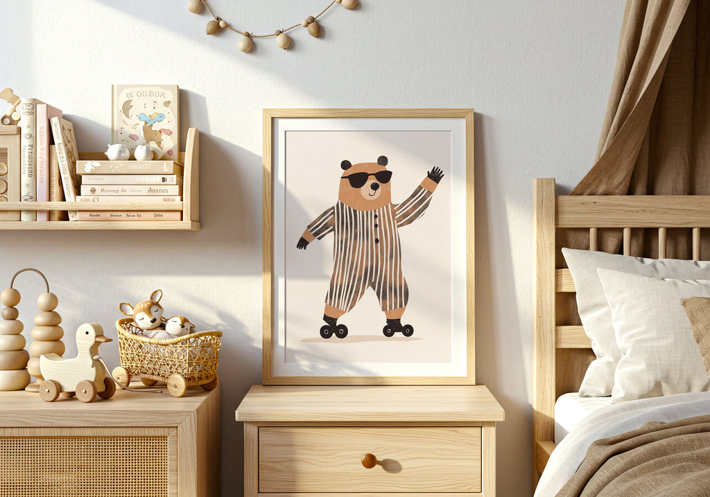Roller Bear – affisch med snyggt motiv, köp enkelt hos Bozetto i flera storlekar