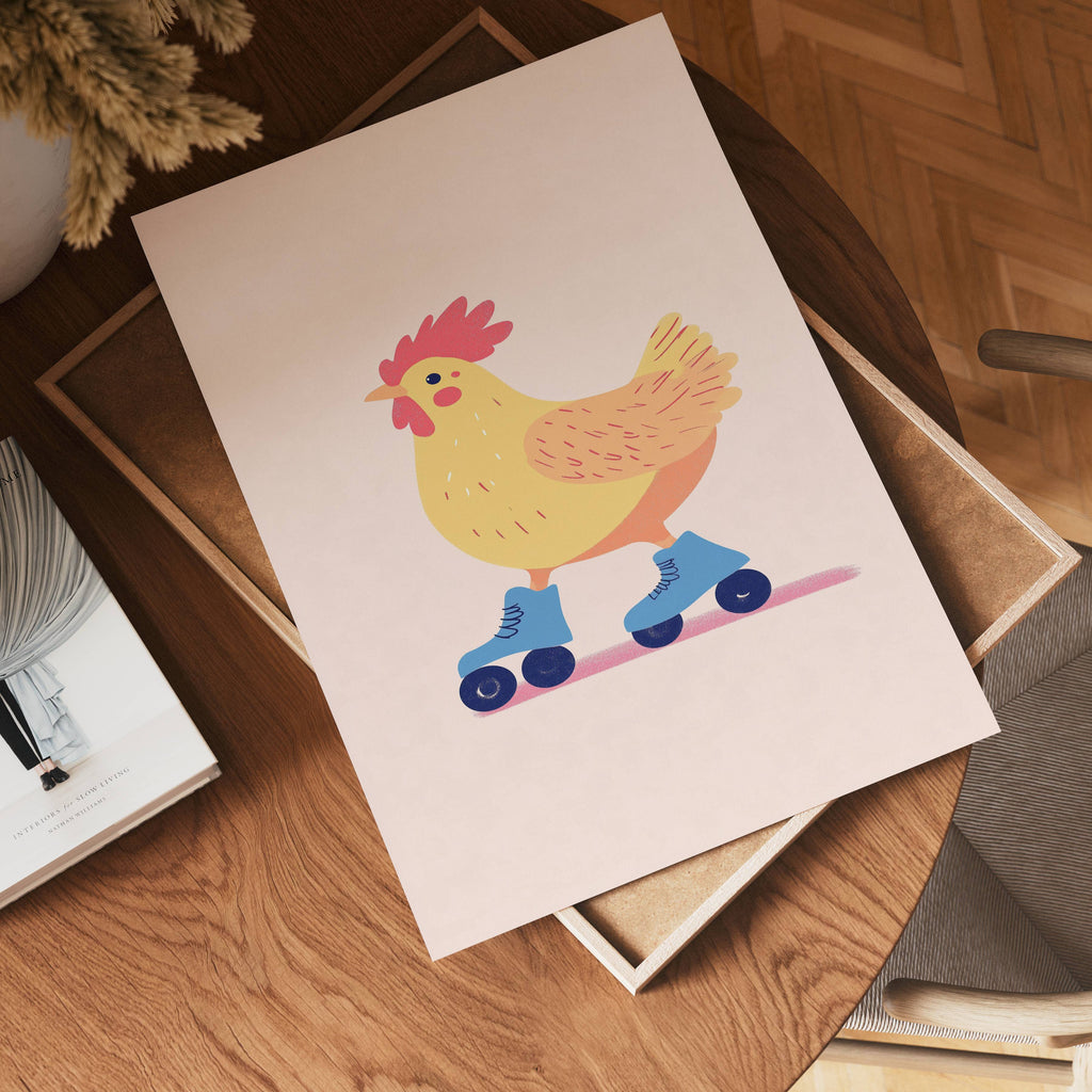Roller Hen poster visad rakt fram – Bozetto affisch i hög tryckkvalitet i hög tryckkvalitet