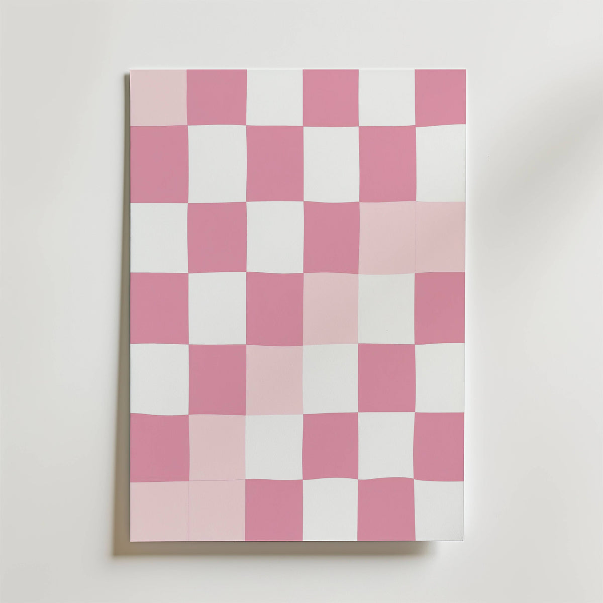 Pink Checkered – stilfullt konsttryck från Bozetto, tryckt på matt finpapper i hög tryckkvalitet