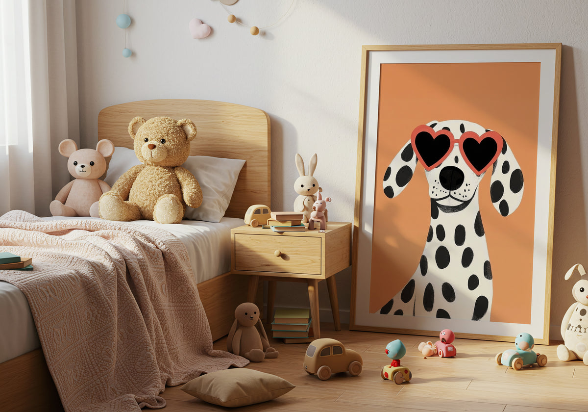 Heart Eyes Dalmatian poster visad rakt fram – Bozetto affisch i hög tryckkvalitet