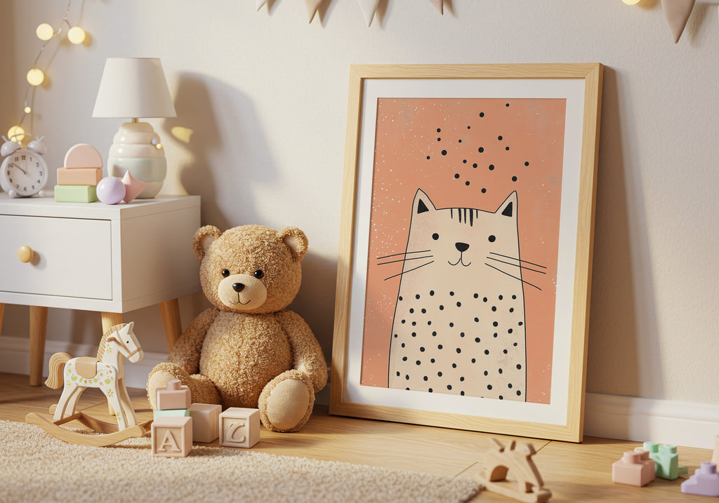 Playful Cat poster visad rakt fram – Bozetto affisch i hög tryckkvalitet i hög tryckkvalitet