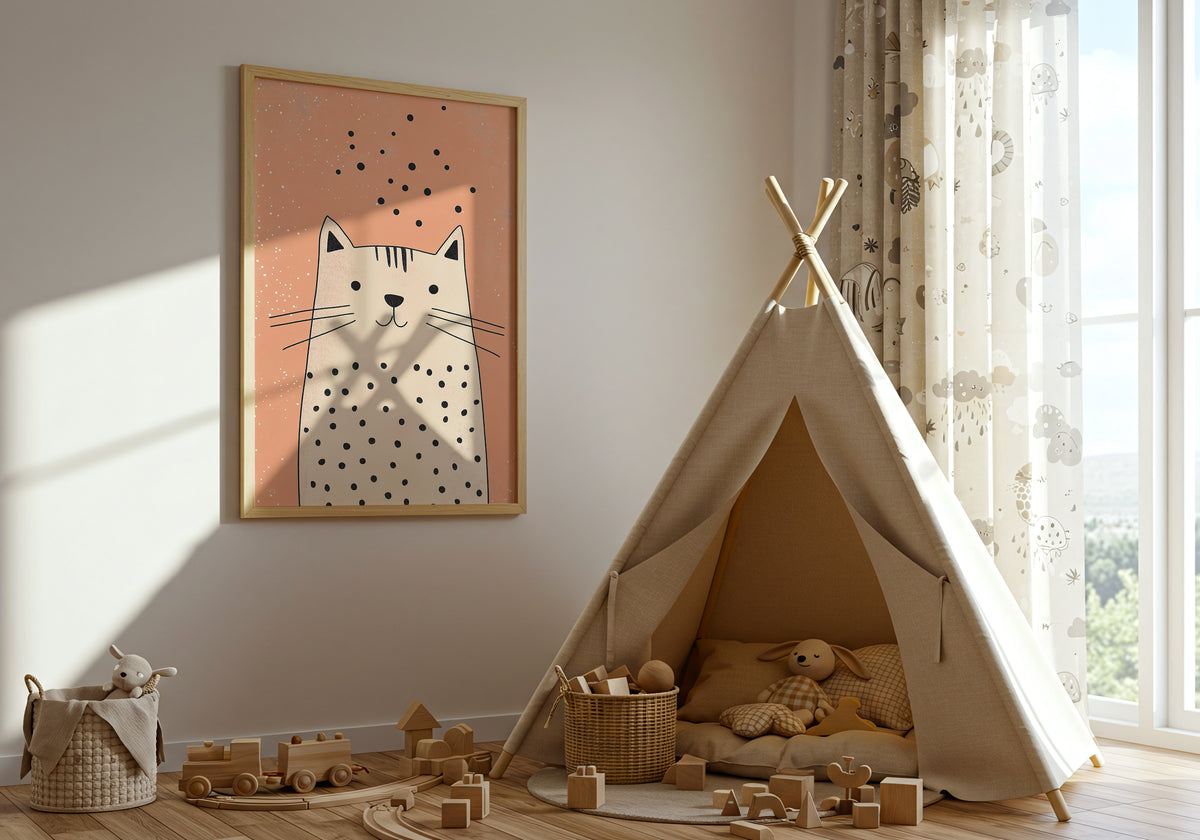 Playful Cat – affisch med snyggt motiv, köp enkelt hos Bozetto i flera storlekar