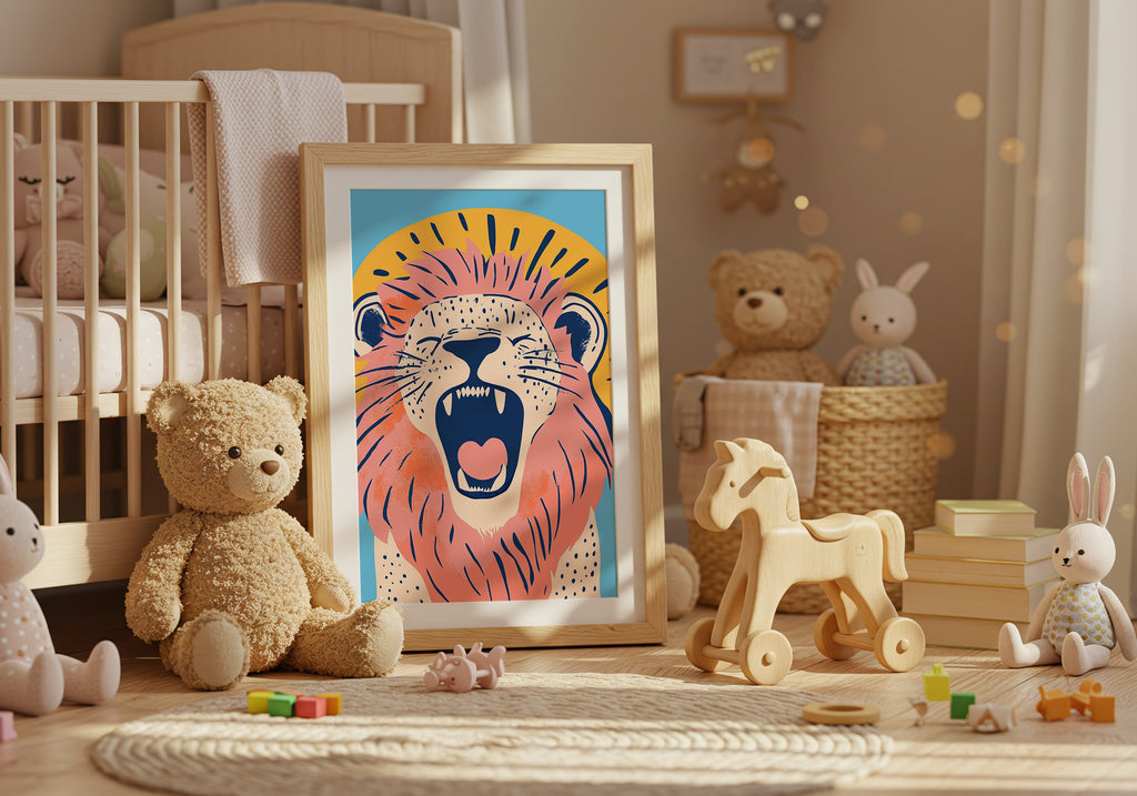 Roaring Lion poster visad rakt fram – Bozetto affisch i hög tryckkvalitet i hög tryckkvalitet