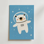 Space Bear – stilfullt konsttryck från Bozetto, tryckt på matt finpapper i hög tryckkvalitet