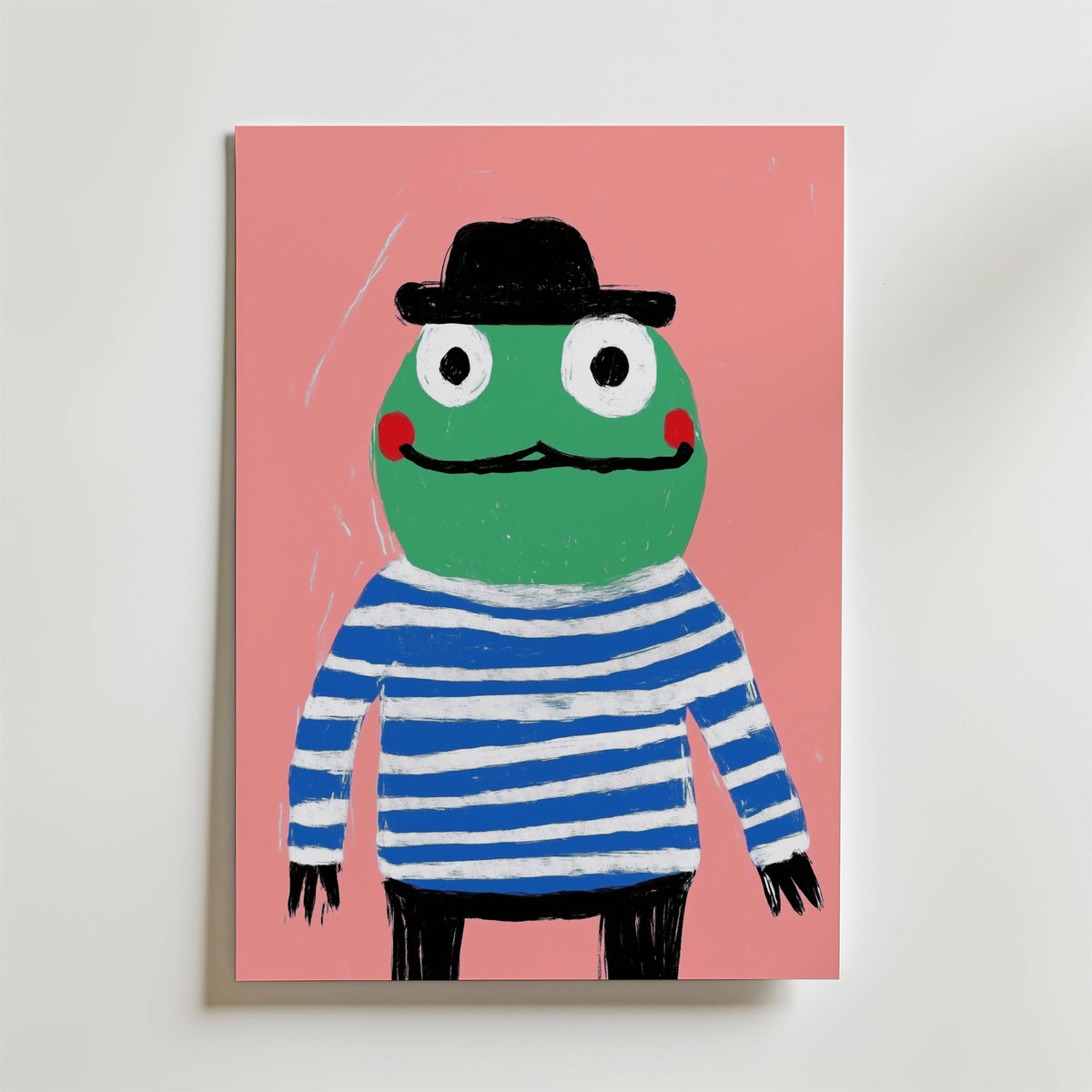 French Frog – stilfullt konsttryck från Bozetto, tryckt på matt finpapper i hög tryckkvalitet