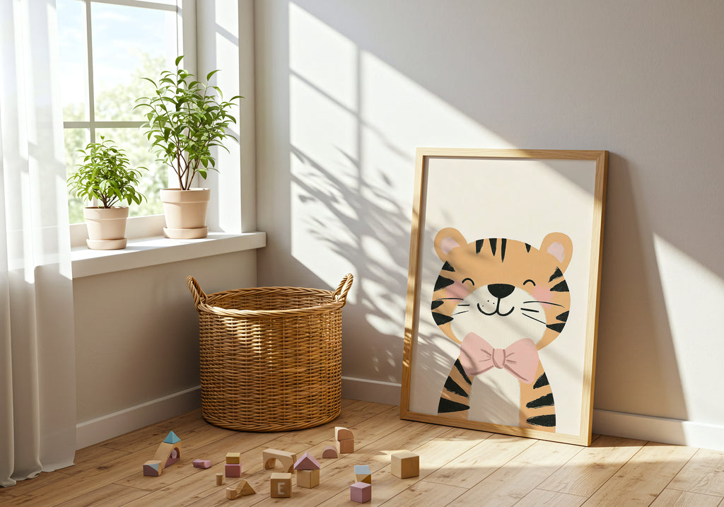 Cute Tiger poster visad rakt fram – Bozetto affisch i hög tryckkvalitet i hög tryckkvalitet