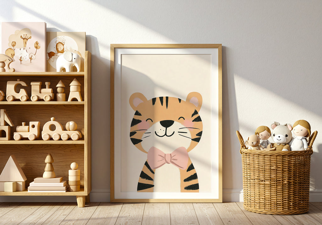 Cute Tiger – affisch med snyggt motiv, köp enkelt hos Bozetto i flera storlekar i hög tryckkvalitet