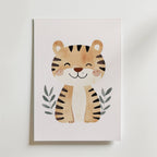 Happy Tiger – stilfullt konsttryck från Bozetto, tryckt på matt finpapper i hög tryckkvalitet