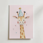 Party Giraffe – stilfullt konsttryck från Bozetto, tryckt på matt finpapper i hög tryckkvalitet