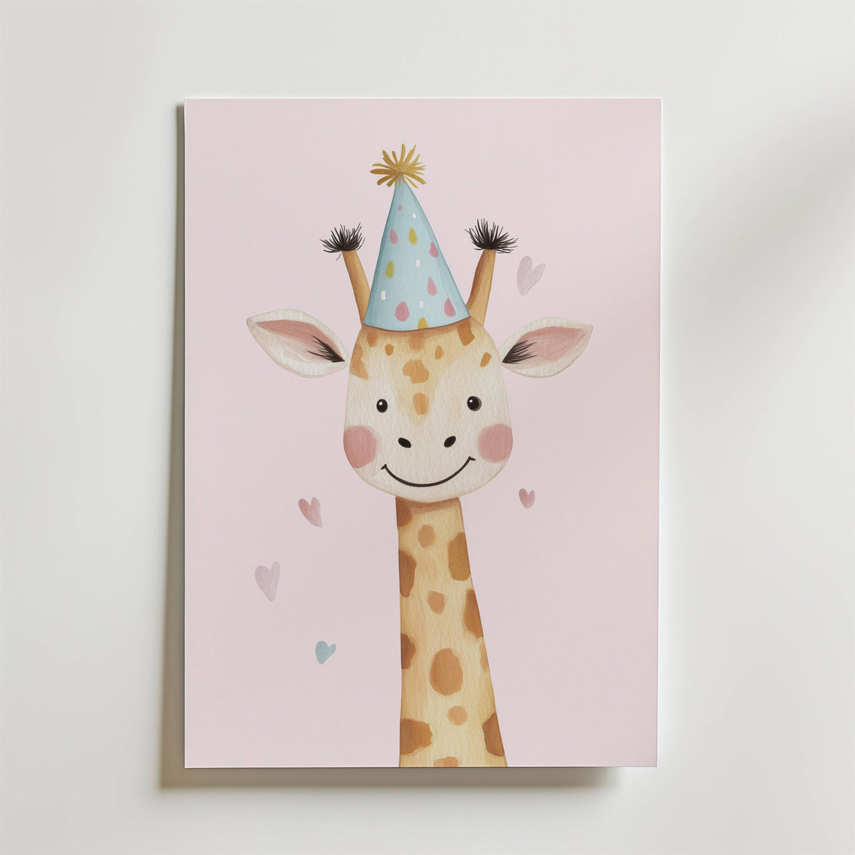 Party Giraffe – stilfullt konsttryck från Bozetto, tryckt på matt finpapper i hög tryckkvalitet