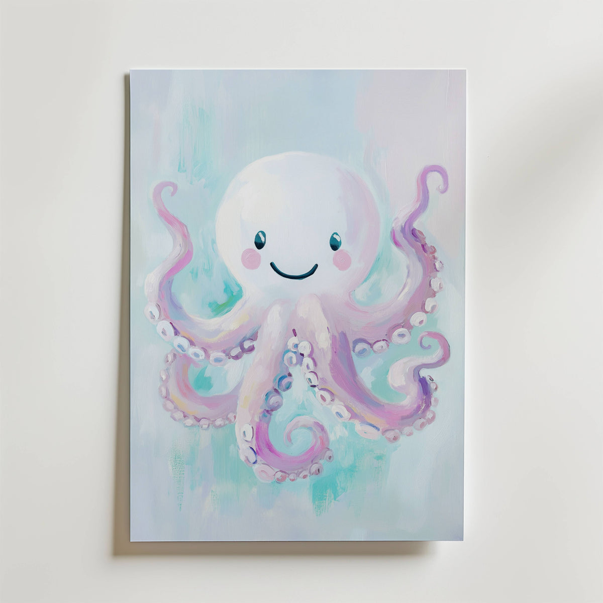 Smiling Octopus – stilfullt konsttryck från Bozetto, tryckt på matt finpapper i hög tryckkvalitet