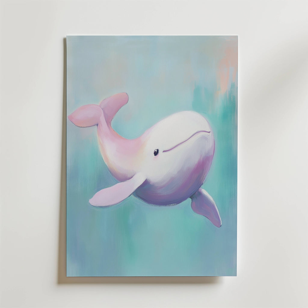 Pastel Whale – stilfullt konsttryck från Bozetto, tryckt på matt finpapper i hög tryckkvalitet