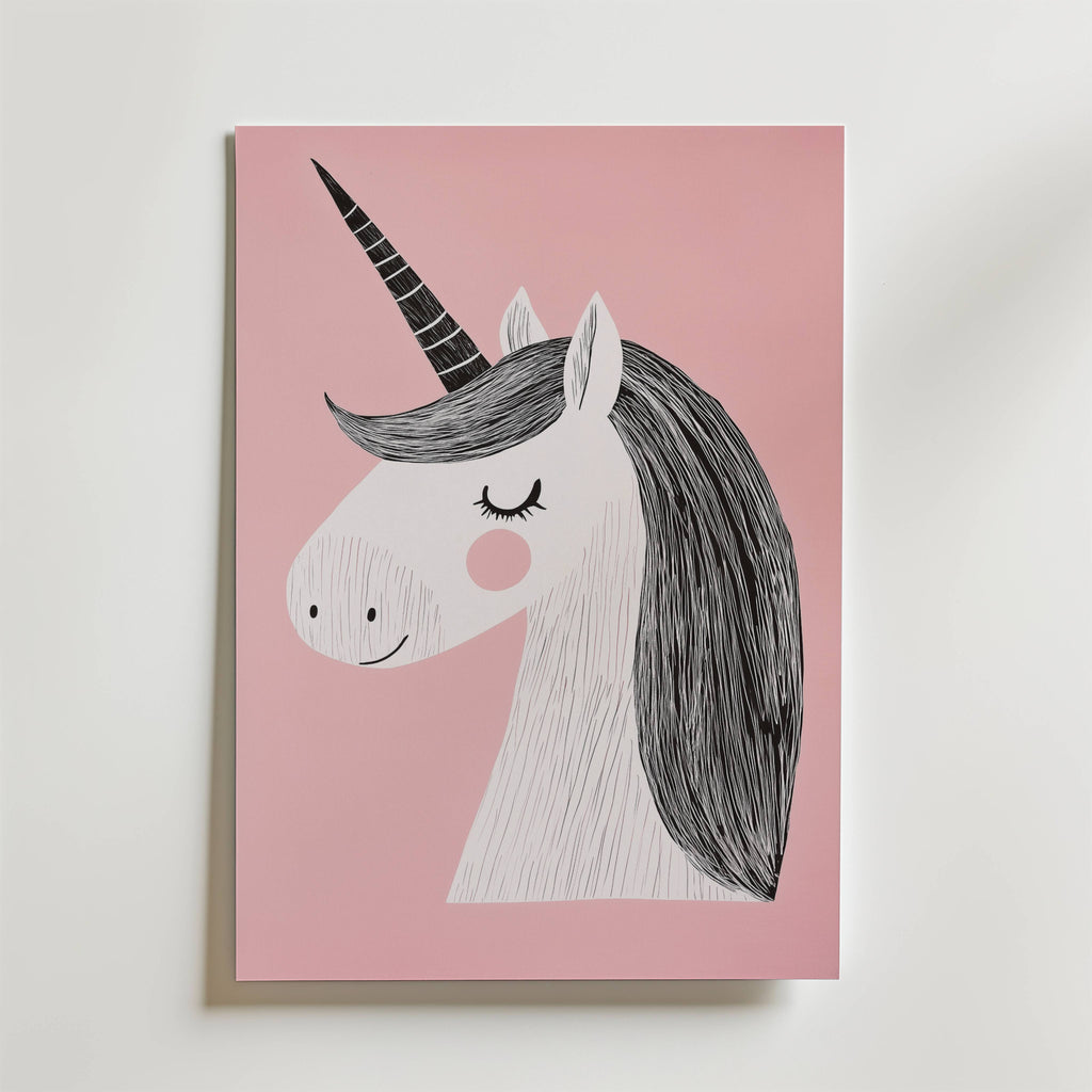 Dreamy Unicorn – stilfullt konsttryck från Bozetto, tryckt på matt finpapper i hög tryckkvalitet