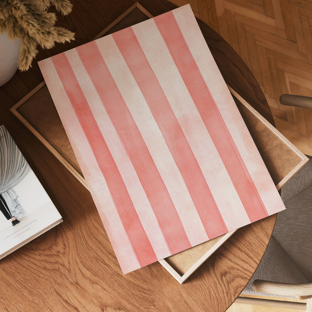 Pink Stripes – affisch med snyggt motiv, köp enkelt hos Bozetto i flera storlekar