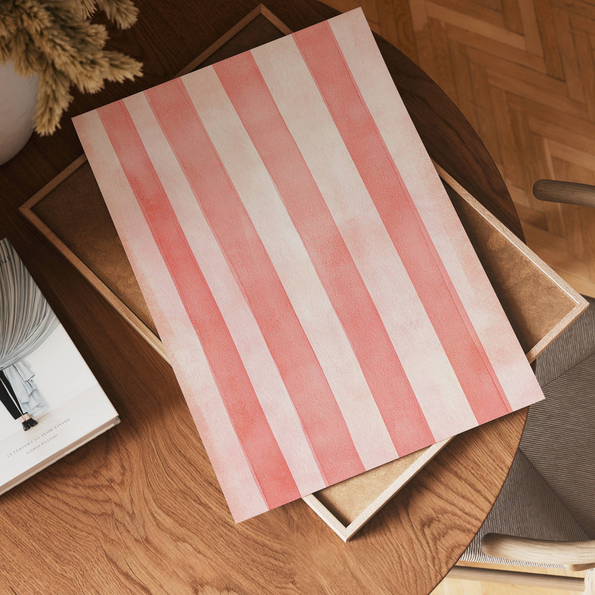 Pink Stripes – affisch med snyggt motiv, köp enkelt hos Bozetto i flera storlekar