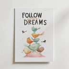 Follow Your Dreams – stilfullt konsttryck från Bozetto, tryckt på matt finpapper