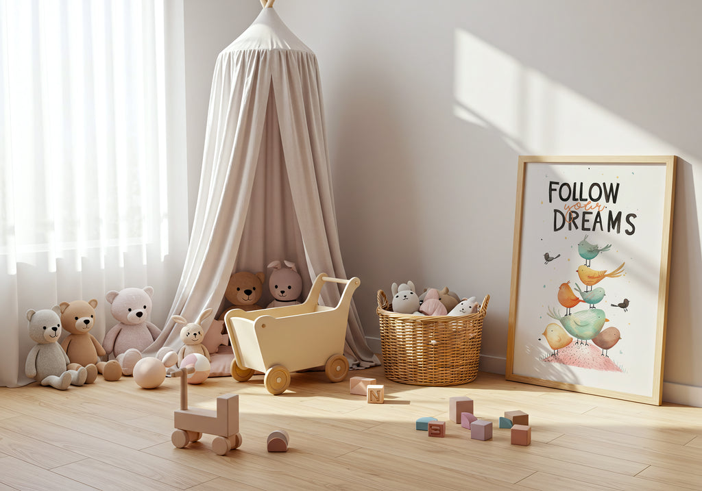 Follow Your Dreams poster visad rakt fram – Bozetto affisch i hög tryckkvalitet i hög tryckkvalitet