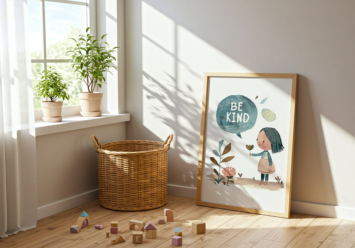Be Kind poster visad rakt fram – Bozetto affisch i hög tryckkvalitet i hög tryckkvalitet