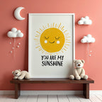 Mockup av You Are My Sunshine affisch på vägg – köp enkelt hos Bozetto i hög kvalitet