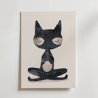 Zen Cat – stilfullt konsttryck från Bozetto, tryckt på matt finpapper i hög tryckkvalitet