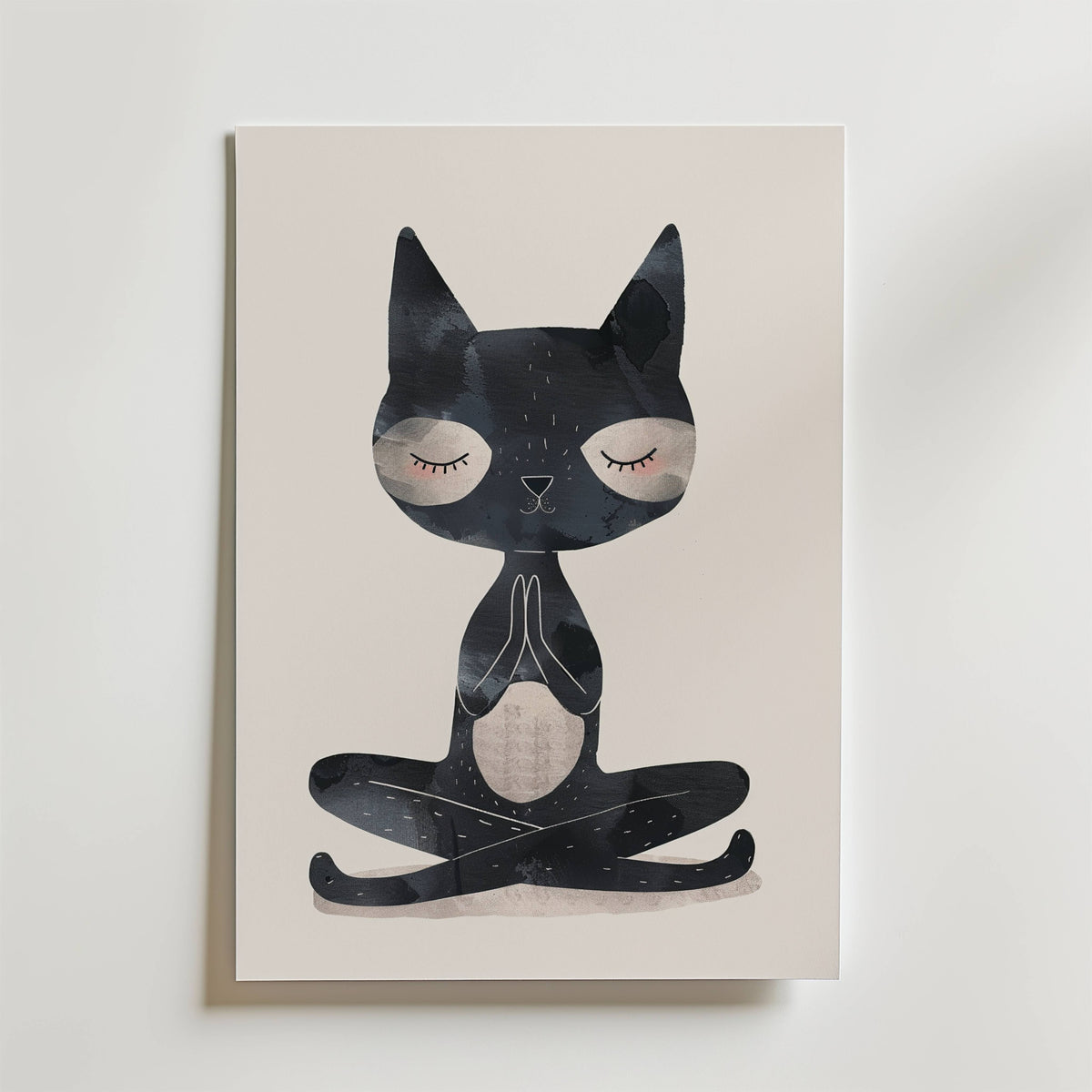 Zen Cat – stilfullt konsttryck från Bozetto, tryckt på matt finpapper i hög tryckkvalitet