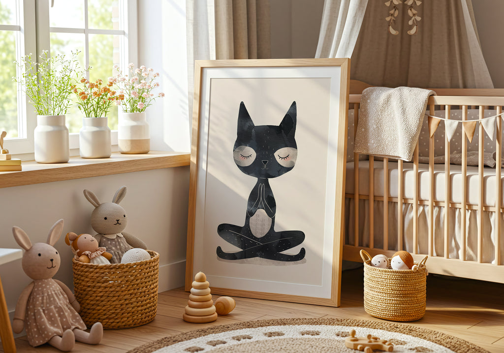 Zen Cat poster visad rakt fram – Bozetto affisch i hög tryckkvalitet i hög tryckkvalitet