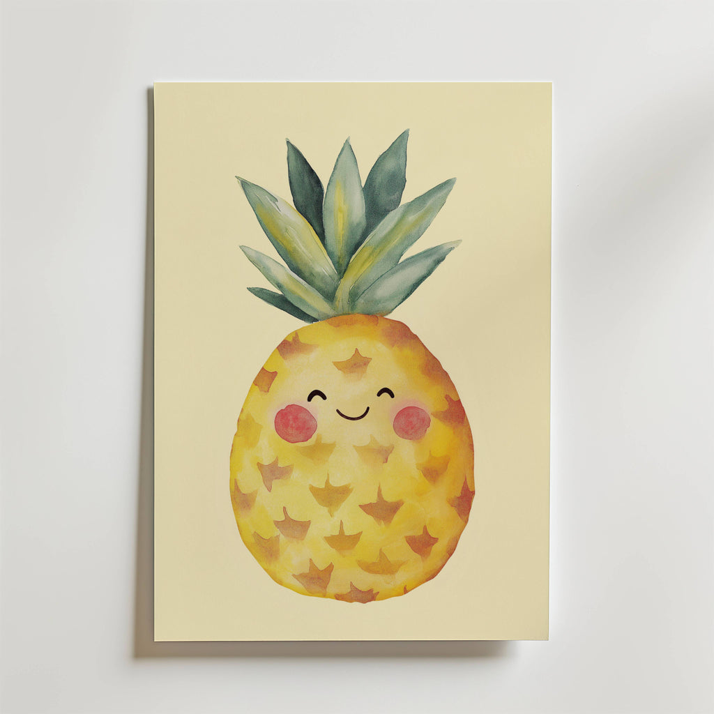 Smiling Pineapple – stilfullt konsttryck från Bozetto, tryckt på matt finpapper i hög tryckkvalitet