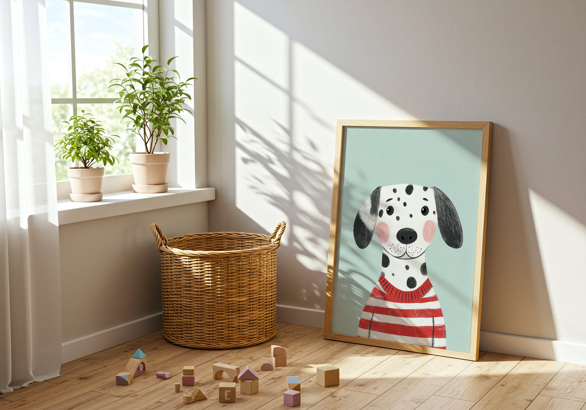 Dalmatian in Stripes poster visad rakt fram – Bozetto affisch i hög tryckkvalitet