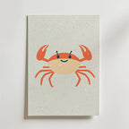 Happy Crab – stilfullt konsttryck från Bozetto, tryckt på matt finpapper i hög tryckkvalitet